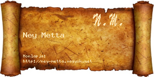 Ney Metta névjegykártya